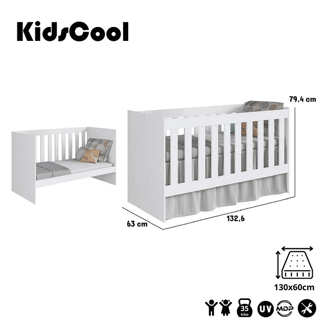 Cuna 2 Funciones Amore Altura Regulable