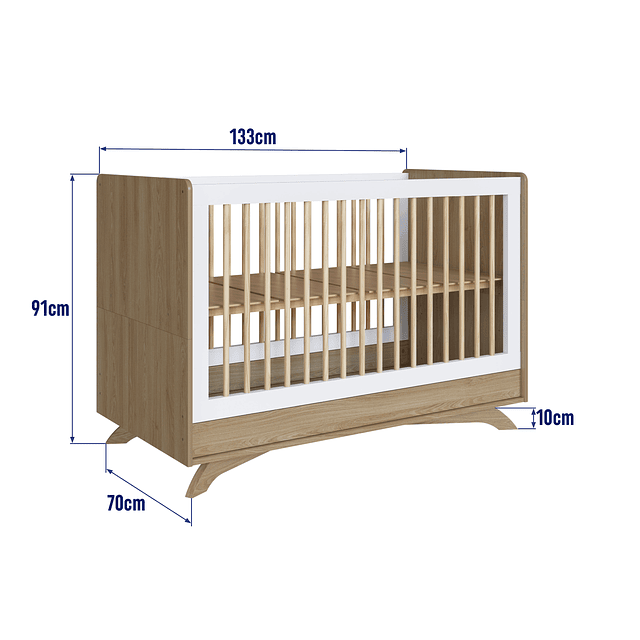 Cuna Blanca Miel 3 Funciones Affet 