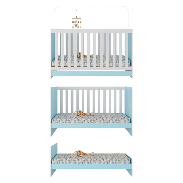 Cuna New 3 Funciones Celeste 