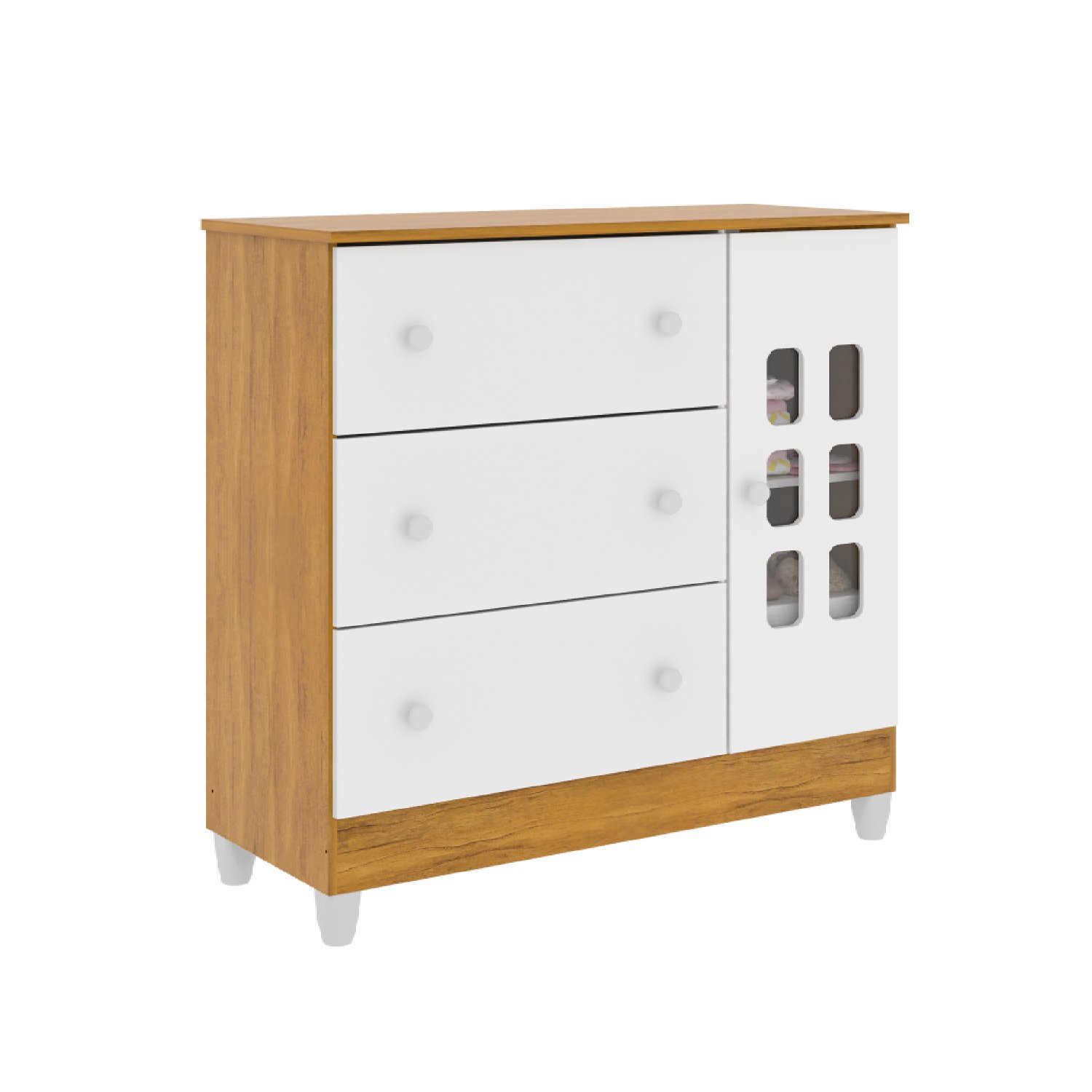 Comoda Con Puerta Blanco Miel Maria