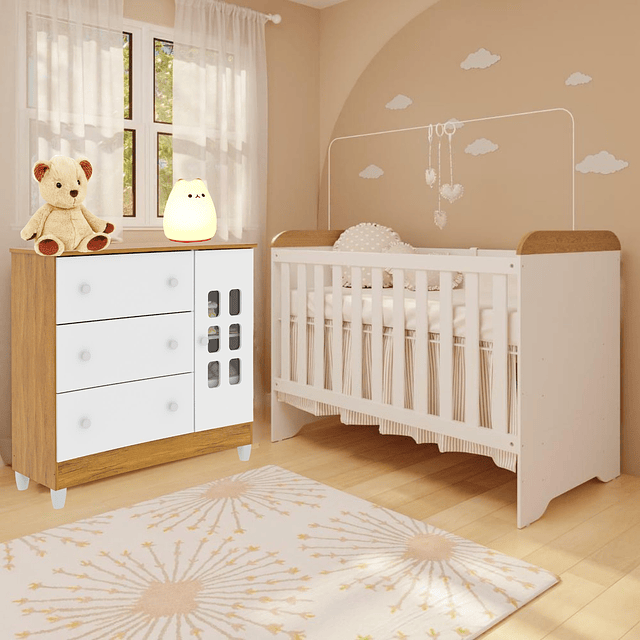 Comoda Con Puerta Blanco Miel  Maria