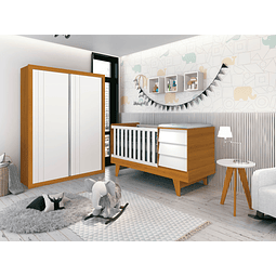 Cuna 3 en 1 Noah blanco Caramelo 