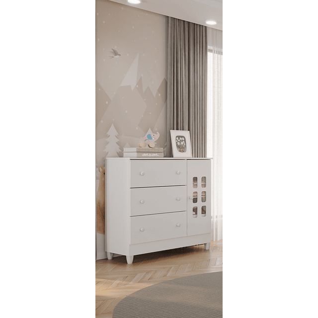 Comoda Con Puerta Blanco Maria