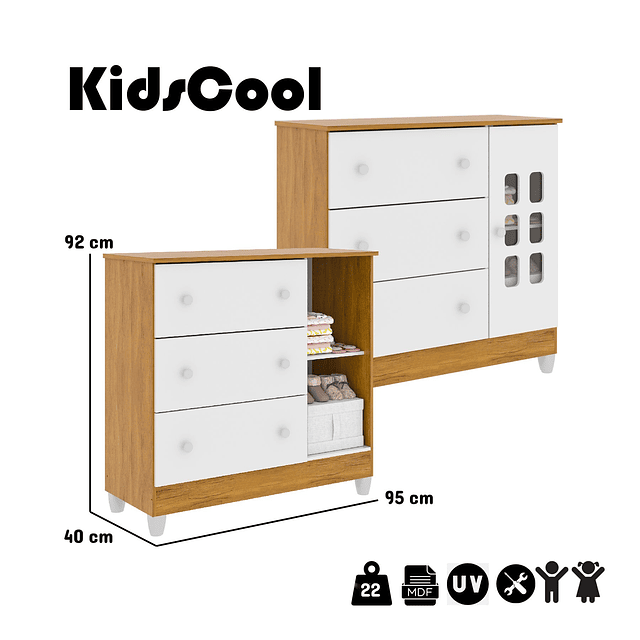 Comoda Con Puerta Blanco Miel  Maria