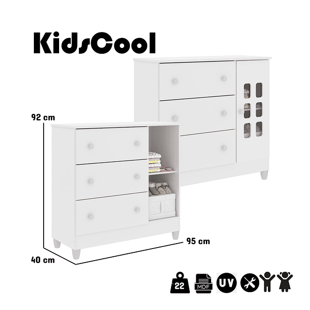 Comoda Con Puerta Blanco Maria