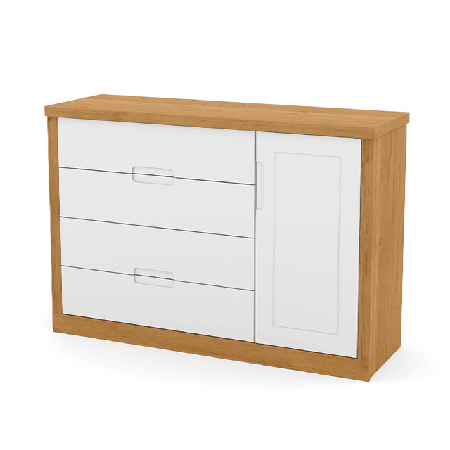 Comoda Tutto Con Puerta Blanca Caramelo