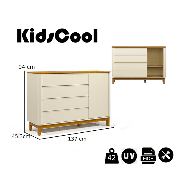 Comoda Flow Puerta Beige Eco Wood