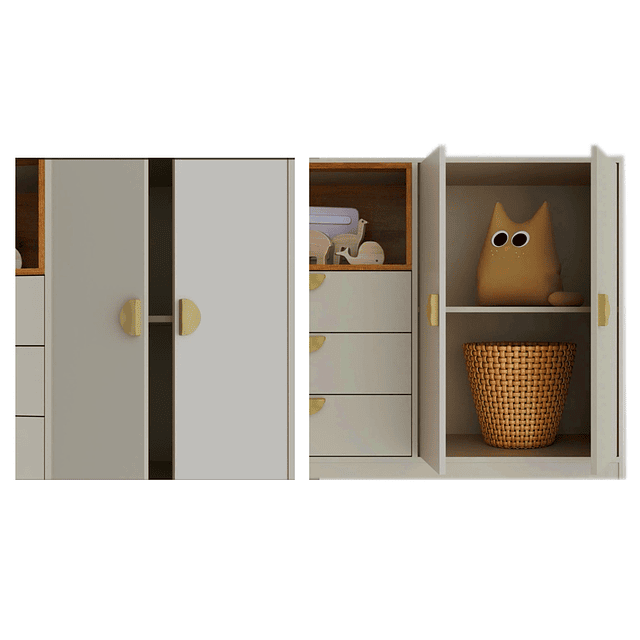 Comoda 2 Puertas y 3 Cajones Cariño Arena 