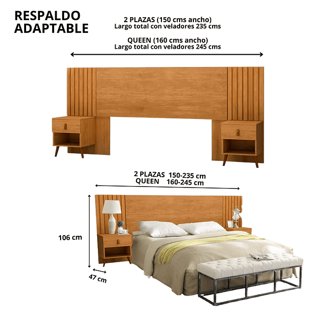 Respaldo Box Lady Ripada Miel