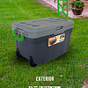 Cooler Térmico Con Ruedas Y Bandejas 54 L Gris Verde