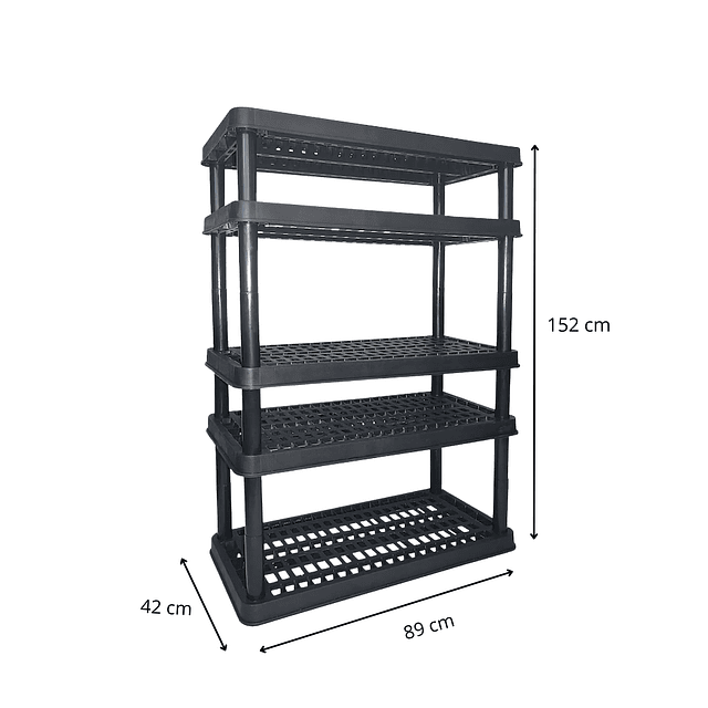 Estante Modular Plástico Super 5 Níveles Negro
