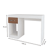 Mesa De Escritorio Con Cajon Practic Blanco / Avellana