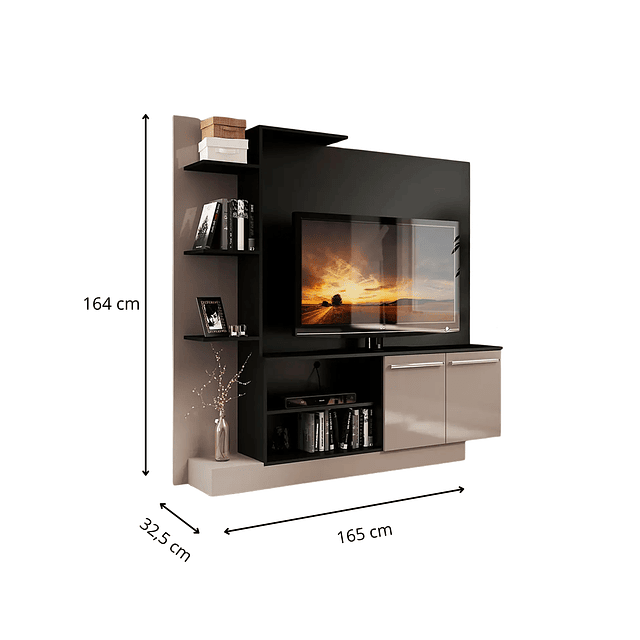 Rack Tv Verona Negro/Fume 