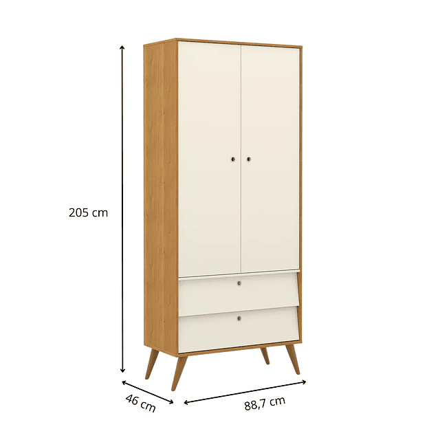 Ropero Gold 2 Pts Beige Eco Wood