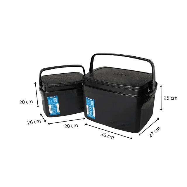 Set cooler Camp 2 piezas negro 12L Y 5L