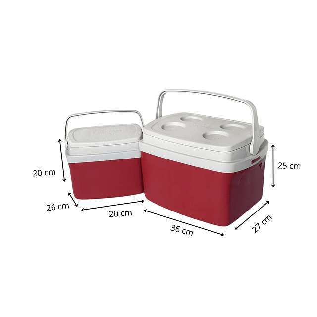 Set cooler Camp 2 piezas rojo 12L Y 5L