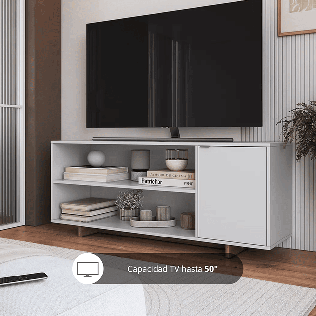 Rack TV 50 3 Espacios Blanco