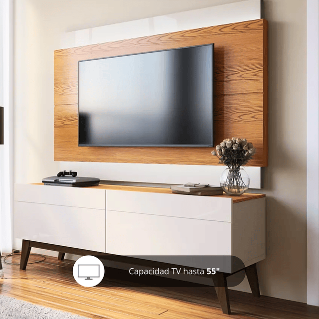 Rack Tv Stand Classic 12233 1.4 Cajones Blanco/Caramelo