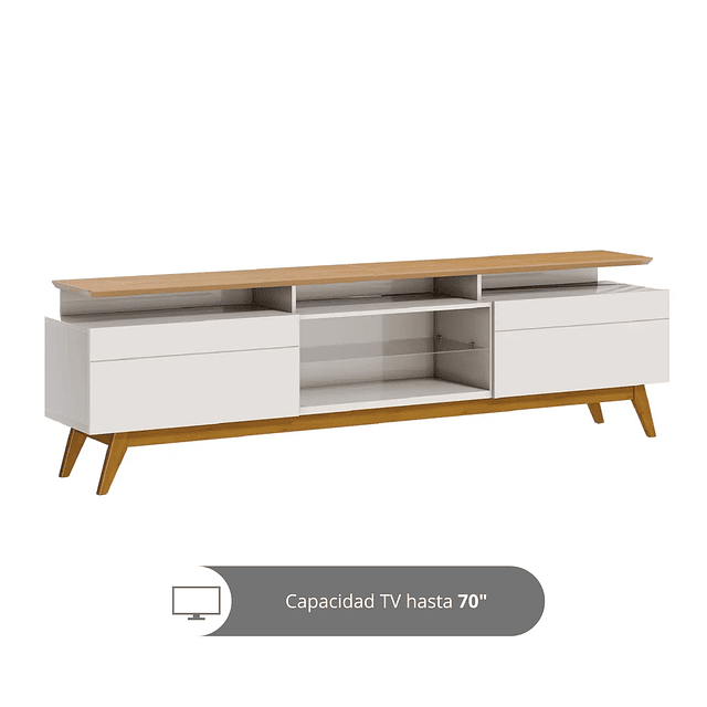 Rack Tv Stand Classic Plus 11933 1.8 Cajones Blanco/Caramelo 
