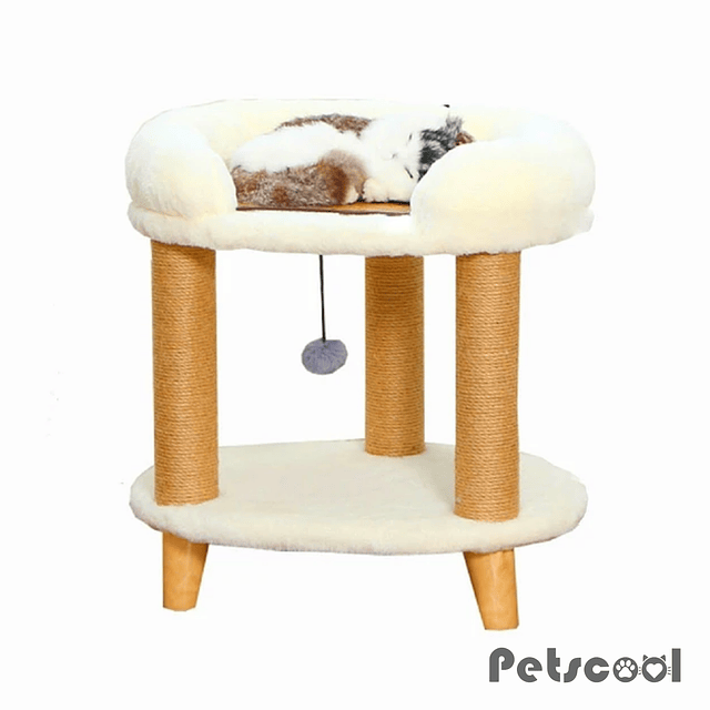 Rascador Cama Blanco Para Gato