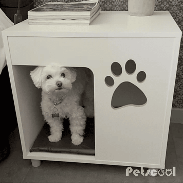 Velador Blanco Pet Para Perro Con Cojín
