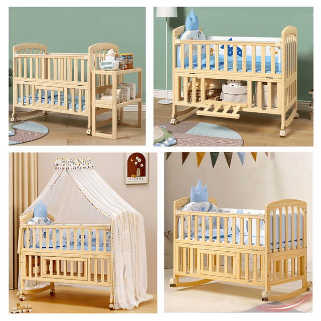Cuna Evolutiva Madera 5 En1 - Preventa 16 de Marzo