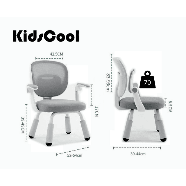Silla Escritorio Ergonomica Infantil Gris - Preventa 16 de Marzo