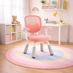 Silla Escritorio Ergonomica Infantil Rosada