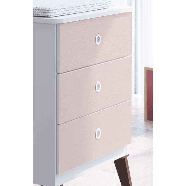 Cuna Con Cajonera Encanto Rosada+Colchon Cuna Baby Box 130x60