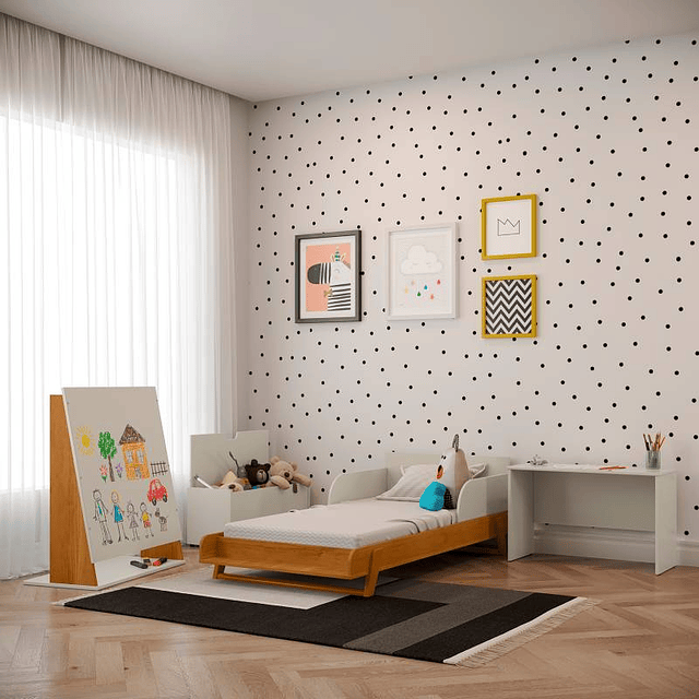 Cuna Maxx Multietapas Blanca Eco Wood+Colchon Cuna Baby Box 130x70