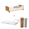Mini Cama Zupi Blanca Caramelo + Colchon Cama Baby Box 150x70