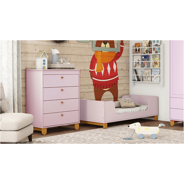 Mini Cama Zupi Rosada + Colchon Cama Baby Box 150x70