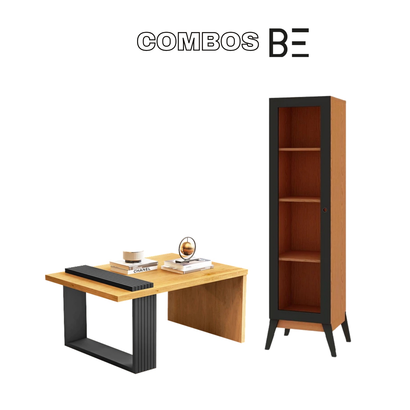Combo Vitrina Amber + Mesa de Centro Boho Be Design