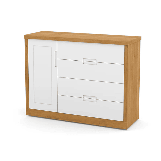 Comoda Tutto Con Puerta Blanca Caramelo