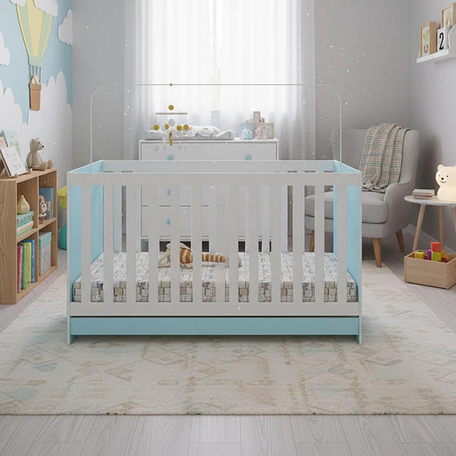 Cuna New 3 Funciones Celeste 