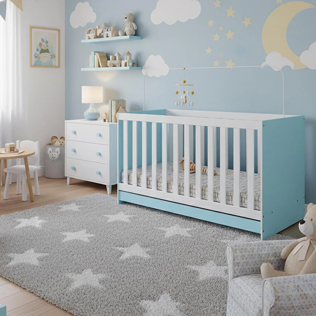 Cuna New 3 Funciones Celeste 