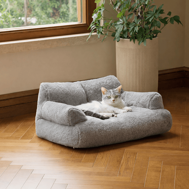 Cama Sofá Relajante Mascotas PetsCool M Gris-Lavable y Ortopédica