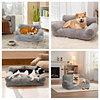 Cama Sofá Relajante Mascotas PetsCool L Gris Lavable y Ortopédica