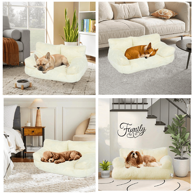 Cama Sofá Relajante Mascotas PetsCool L Beige-Lavable y Ortopédica