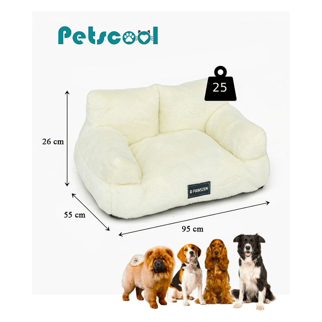 Cama Sofá Relajante Mascotas PetsCool XL Beige Lavable y Ortopédica
