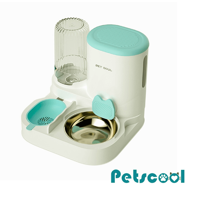 Alimentador Automático de Mascotas 2 en 1 Petscool, Dispensador de Agua Comida