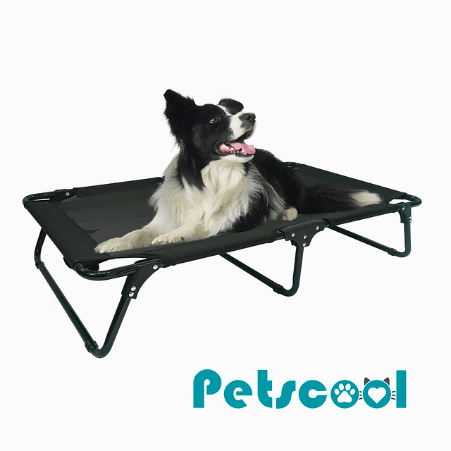 Cama Elevada para Perro PetsCool Talla M Plegable 30 KG Negra