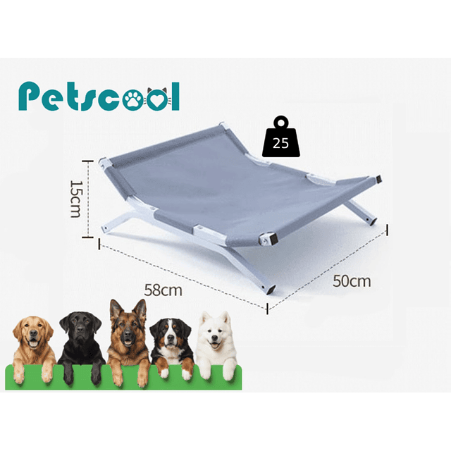 Cama Elevada PetsCool para Perros y Gatos / Oxford 600D Impermeable