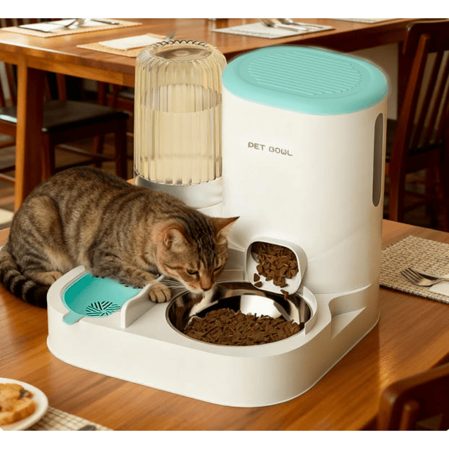 Alimentador Automático de Mascotas 2 en 1 Petscool, Dispensador de Agua Comida