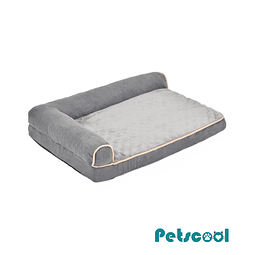 Cama Sofá Ortopédico PetsCool para Perros, viscoelástica, lavable, Gris Talla L