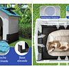 Casa para Perros Razas Pequeñas a Medianas Petscool Plástico Resistente con Ventilación