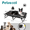 Cama Elevada para Perro PetsCool Talla M Plegable 30 KG Negra