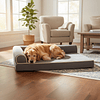 Cama Sofá Ortopédico PetsCool para Perros, viscoelástica, lavable, Gris Talla L
