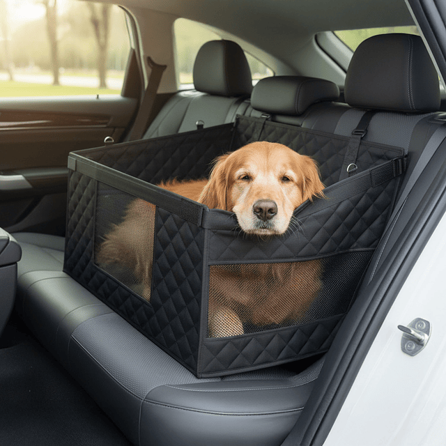 Silla de Auto para Perro PetsCool negra- S- M Impermeable