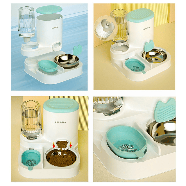 Alimentador Automático de Mascotas 2 en 1 Petscool, Dispensador de Agua Comida